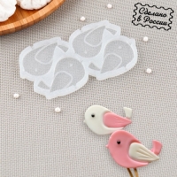 Силиконовый молд для леденцов и шоколада &laquo;Птички&raquo;, 6&times;4 см, цвет прозрачный