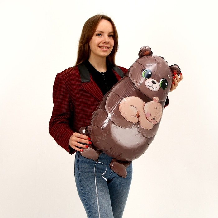 День матери. Воздушный шар фольгированный 30" &laquo;Милый мишка&raquo;, набор 50 шт.