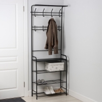 Стеллаж в прихожую &laquo;Константа&raquo;, 69&times;26&times;183 см, цвет чёрный