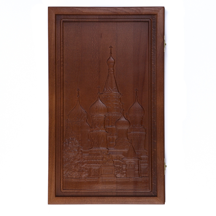 Нарды деревянные большие, резные, настольная игра Нарды деревянные большие, резные, настольная игра "Москва", бук, патина, 50 x 59 см