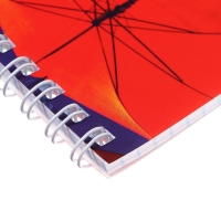 Блокнот А5, 40 листов в клетку на гребне "Зонтики", обложка мелованный картон, блок офсет