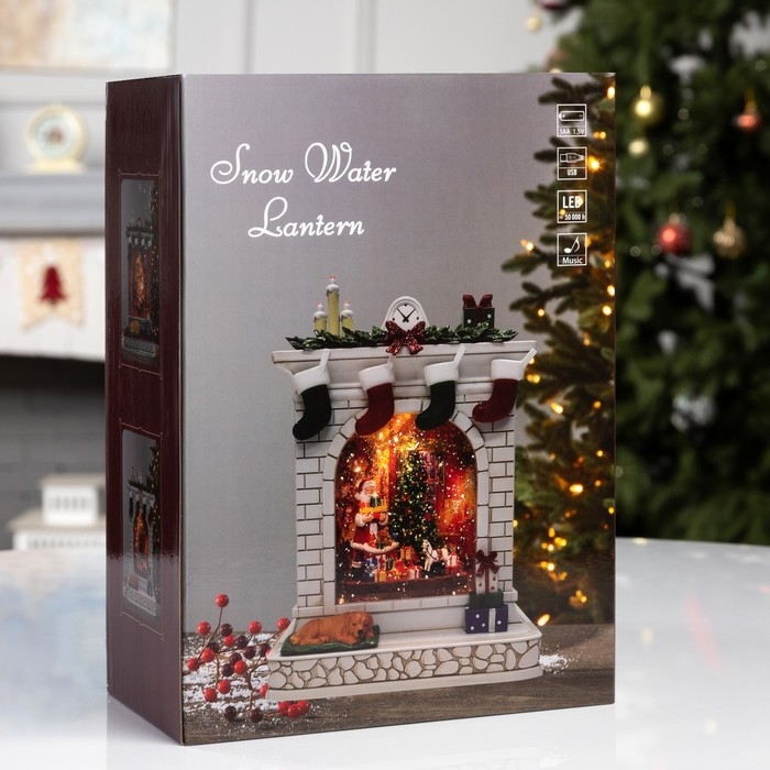 Фигура светодиодная &laquo;Чудесный камин&raquo;, 26х10х18 см, музыка, батарейки ААх3 (не вкомплекте), USB, свечение тёплое белое