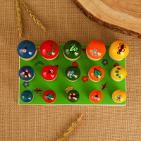 Набор для развития логики «Грибочки», 15 шт по 2-4,5 см, доска 12х24 см Набор для развития логики «Грибочки», 15 шт по 2-4,5 см, доска 12х24 см