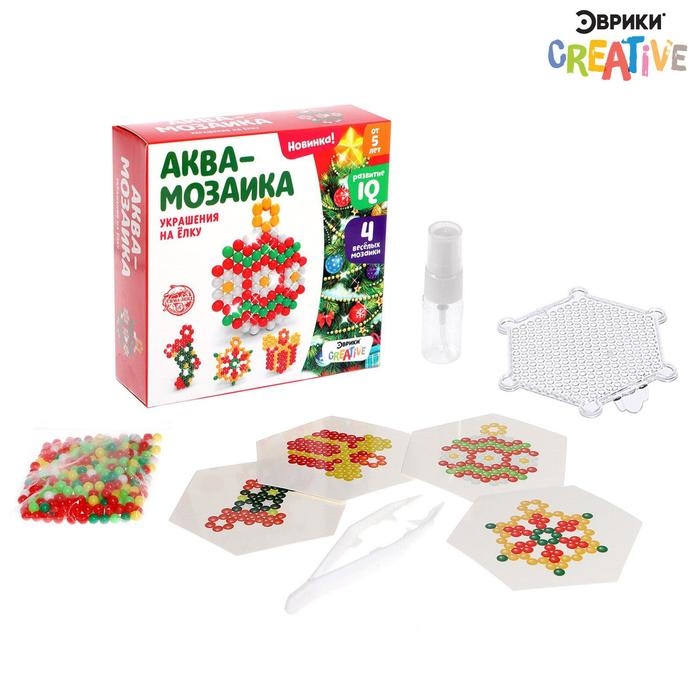 Аквамозаика &laquo;Украшения на ёлку&raquo;, 4 фигурки