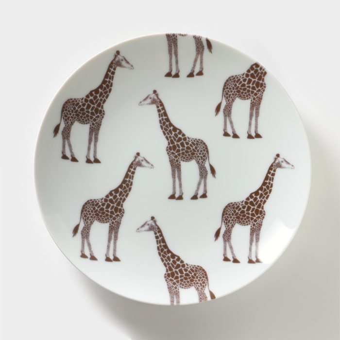 Тарелка фарфоровая &laquo;Сафари. Жираф&raquo;, d=24 см, цвет белый