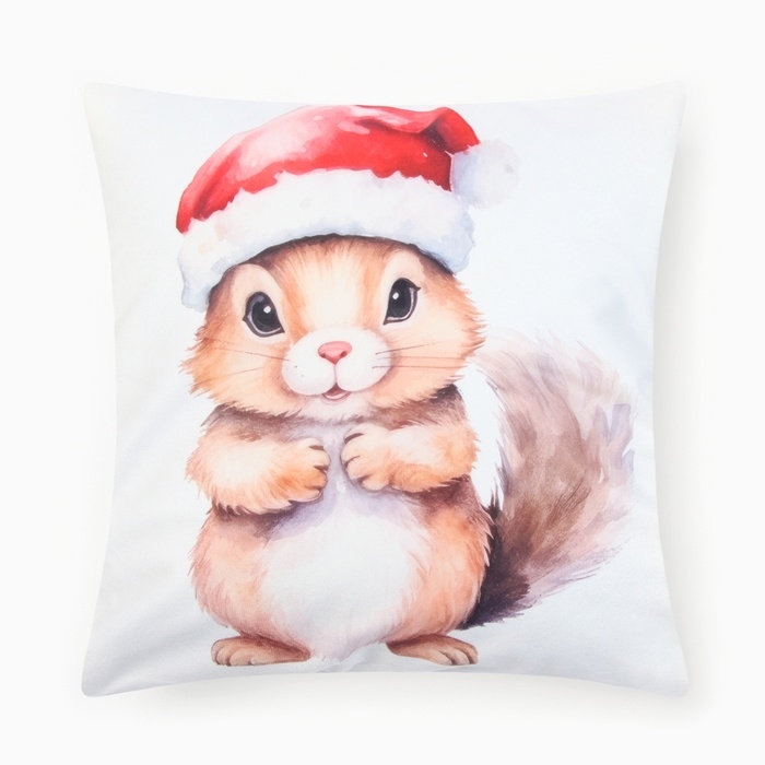 Новый год. Чехол на подушку Этель Новый год. Чехол на подушку Этель "Белочка" 40х40см,100% п/э