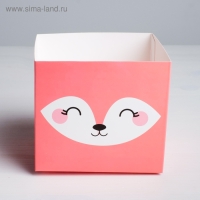 Коробка для цветов с топпером &laquo;Лисичка&raquo;, 11 х 12 х 10 см