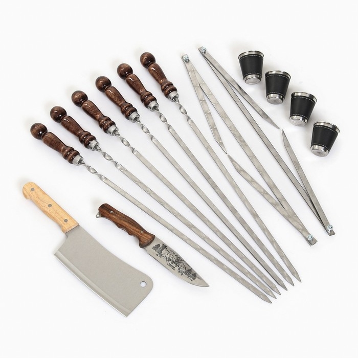 Набор с шампурами подарочный Набор с шампурами подарочный "Элит-М" в коробке из эко-кожи №11