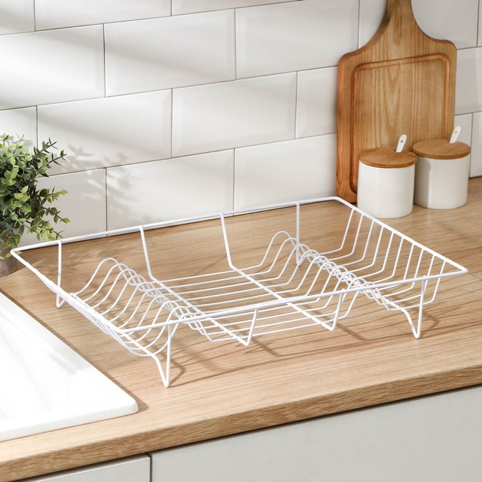 Сушилка для посуды Доляна, 47,5&times;32&times;9 см, цвет белый