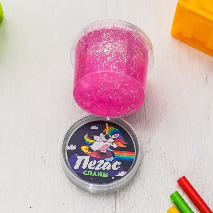 Слайм «Пегас» неоновый, розовый 90 г Слайм «Пегас» неоновый, розовый 90 г