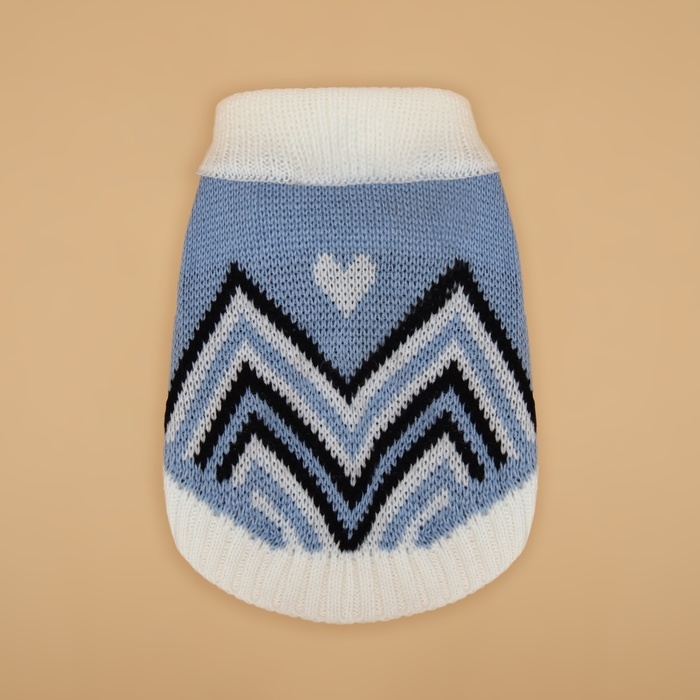 Свитер Свитер "Волна", S (ДС 23, ОШ 23, ОГ 26-45 см), голубой