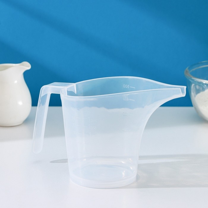 Кувшин мерный Доляна, 500 мл, 20&times;9,5&times;12 см, цвет прозрачный