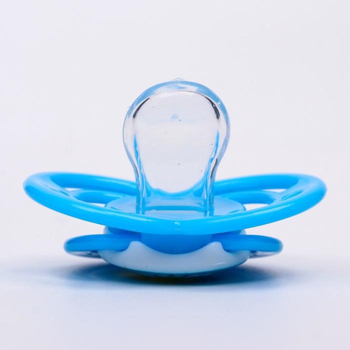 Соска - пустышка силиконовая ортодонтическая &laquo;Лев&raquo;, от 3 мес., цвет голубой