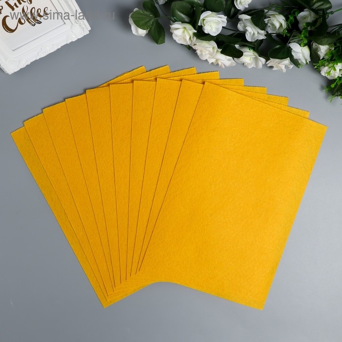 Фетр жесткий 1 мм "Апельсин" набор 10 листов формат А4