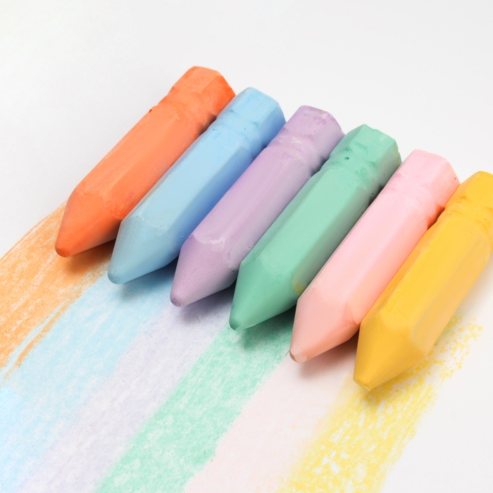 Мелки для рисования &laquo;Карандаши&raquo;, набор 6 цветов, размер 1 шт. &mdash; 2,5 &times; 10 см