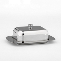 Маслёнка из нержавеющей стали, 19&times;12&times;7 см, цвет серебряный