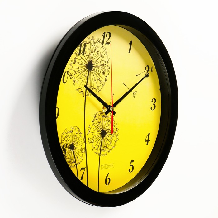 Часы настенные, d-28 см, интерьерные, "Одуванчики", бесшумные
