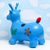 Игрушка - прыгун детская "Олень" резиновая надувная, 50х27см, синий Игрушка - прыгун детская "Олень" резиновая надувная, 50х27см, синий