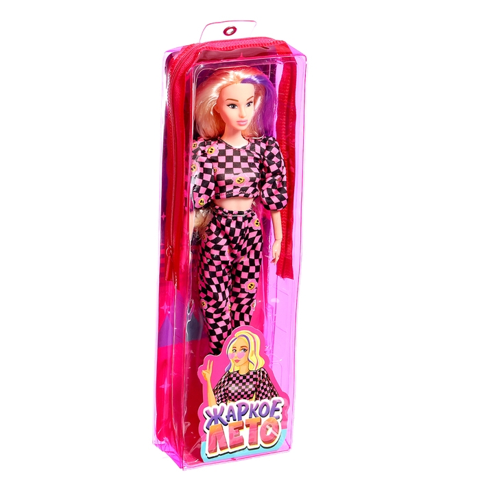 Кукла в пенале &laquo;Жаркое лето&raquo;, костюм в клеточку