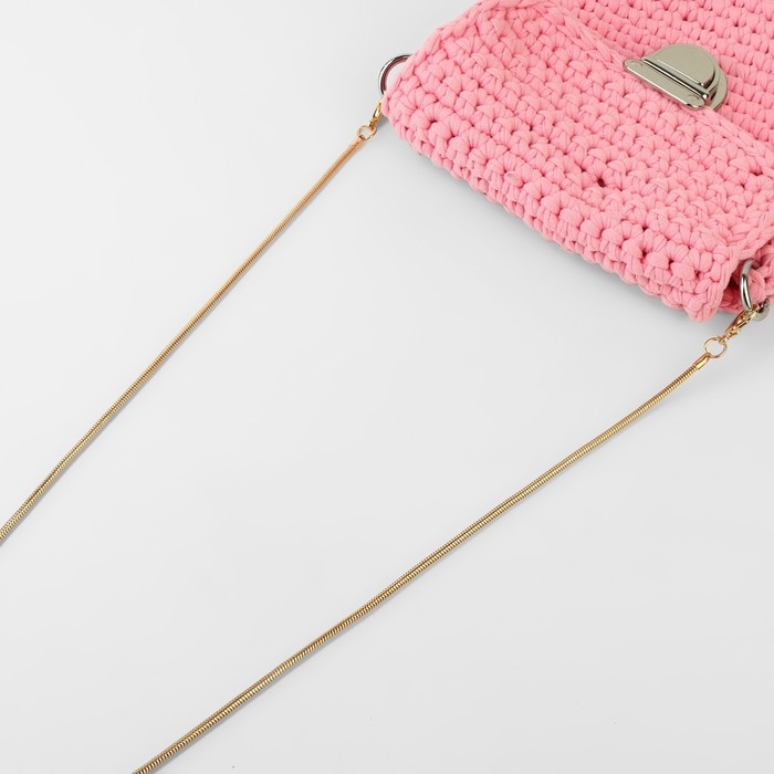 Цепочка для сумки, с карабинами, железная, 3 мм, 120 см, цвет золотой