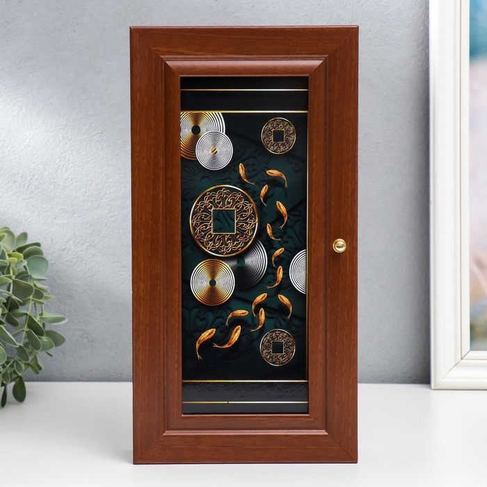 Ключница "Рыбки" орех 16х31 см МИКС