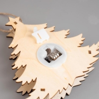 Ёлочная игрушка &laquo;Ёлочка со снеговиком&raquo;, от батареек, свечение тёплое белое