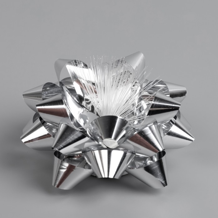 Светодиодная игрушка &laquo;Бант-звезда&raquo; 9 &times; 6 &times; 9 см, батарейки LR44х3 (в комплекте), свечение мульти, серебристая