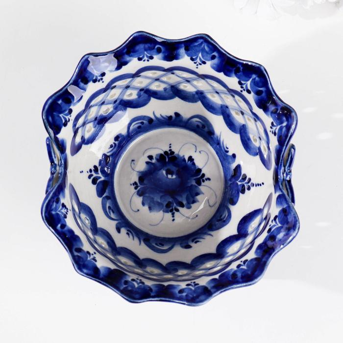 Конфетница Конфетница "Бабочка", 0,5 л, 8х16 см, гжель, фарфор