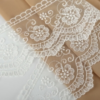 Кружево на сетке, 90 мм &times; 11 &plusmn; 1 м, цвет белый