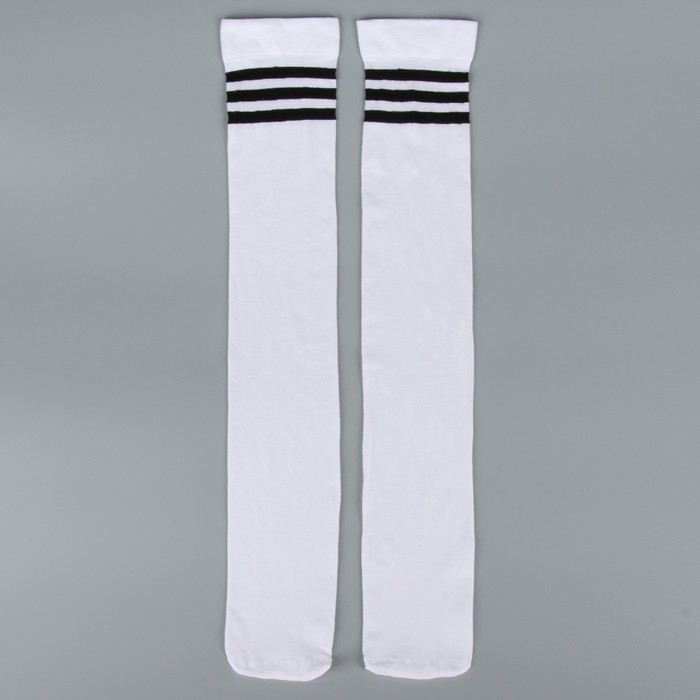 Гольфы для девочек школьные, цвет белый с полосками Гольфы для девочек школьные, цвет белый с полосками