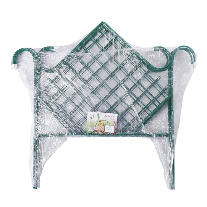 Ограждение декоративное, 90 × 500 см, 5 секций, металл, зелёное, «Ромб» Ограждение декоративное, 90 × 500 см, 5 секций, металл, зелёное, «Ромб»