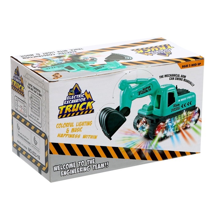 Экскаватор &laquo;Строитель&raquo;, работает от батареек, свет, звук
