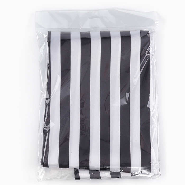 Лоскут атласа, бело-чёрная полоса, 100 &times; 150 см