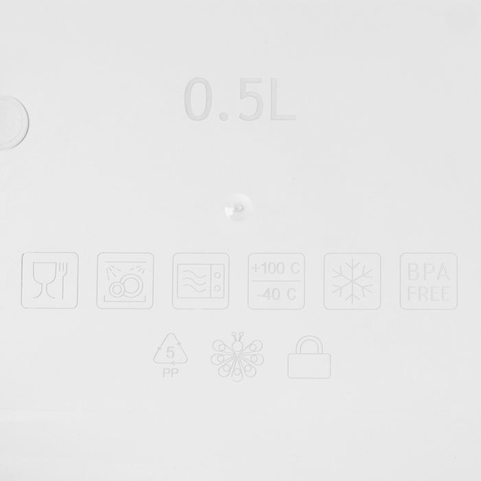 Контейнер герметичный пластиковый Butterfly bright, 500 мл, прозрачный, крышка МИКС