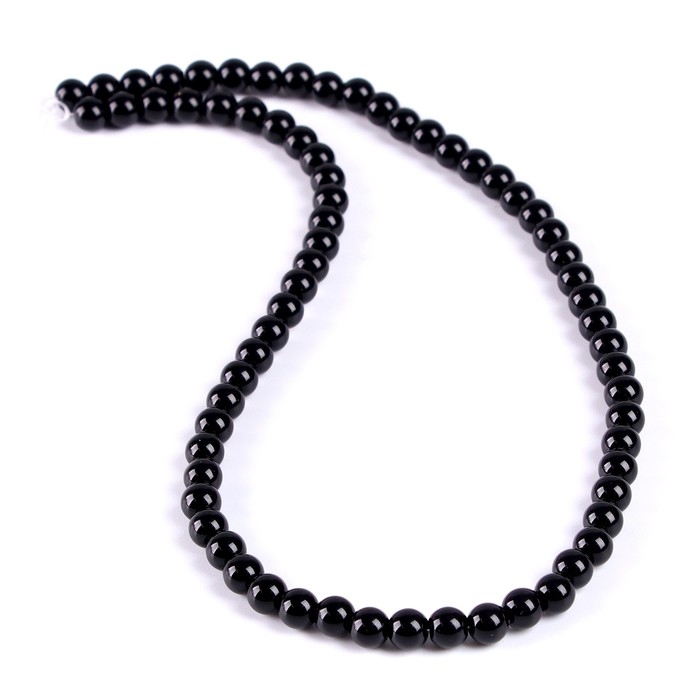 Бусины из натурального камня &laquo;Чёрный агат&raquo; набор 60 шт., размер 1 шт. &mdash; 6 мм