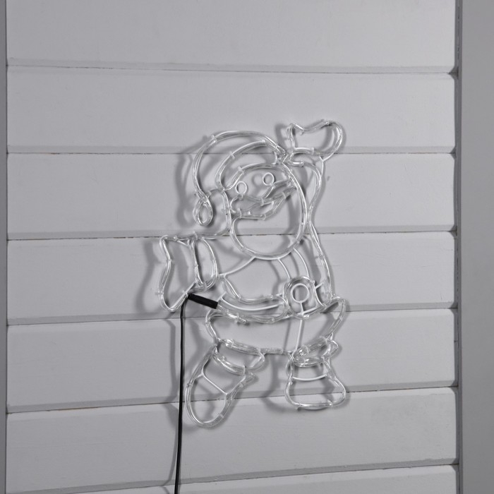 Светодиодная фигура «Дед Мороз», 38 × 50 см, дюралайт, 100 LED, 220 В, свечение красное/зелёное/белое Светодиодная фигура «Дед Мороз», 38 × 50 см, дюралайт, 100 LED, 220 В, свечение красное/зелёное/белое