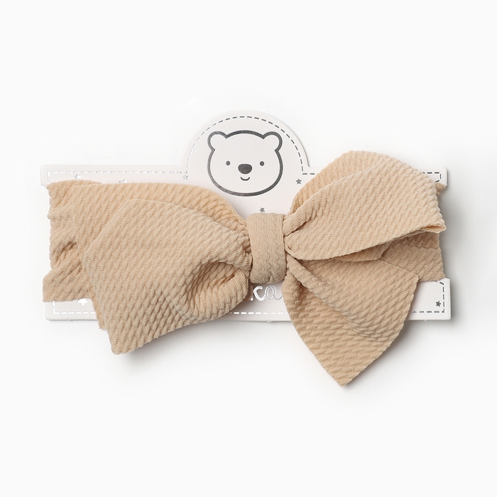 Повязка на голову Крошка Я &laquo;Бантик&raquo;, цв.беж р-р 46-48