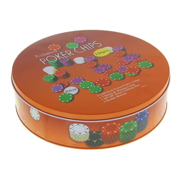 Покер, набор для игры (карты 2 колоды, фишки 120 шт.), с номиналом, 40 х 60 см Покер, набор для игры (карты 2 колоды, фишки 120 шт.), с номиналом, 40 х 60 см
