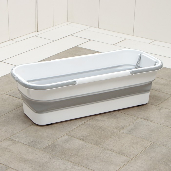 Ведро для уборки складное, 63&times;25&times;20 см (дно 53&times;17 см), цвет серый