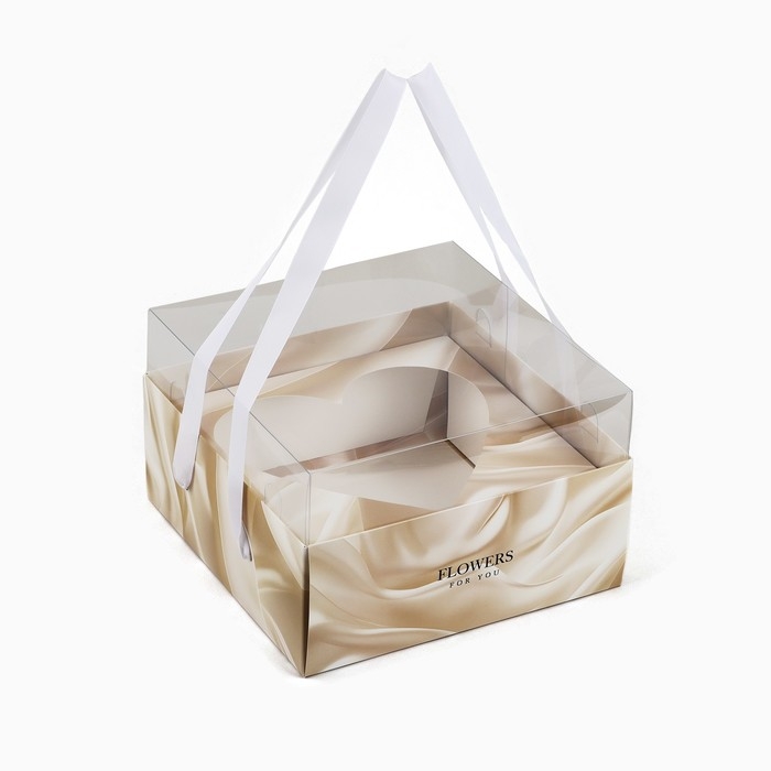 Коробка для цветов с формовым вкладышем и PVC крышкой «Для тебя», 23.5 х 23.5 х 15 см Коробка для цветов с формовым вкладышем и PVC крышкой «Для тебя», 23.5 х 23.5 х 15 см