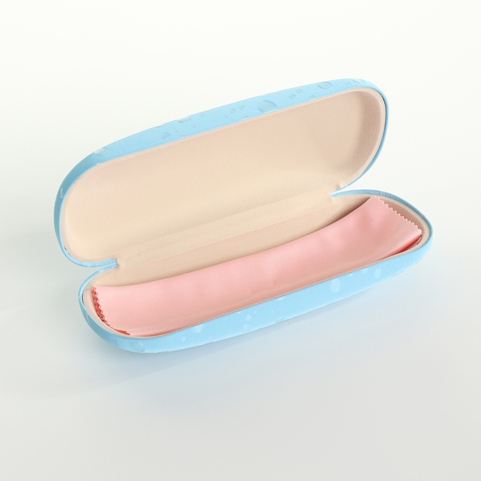 Футляр для очков на хлопушке, длина 16 см, цвет голубой Футляр для очков на хлопушке, длина 16 см, цвет голубой