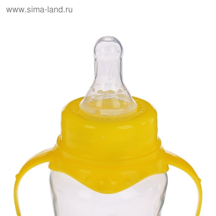Бутылочка для кормления, классическое горло, с ручками, 250 мл., от 3 мес., цвет жёлтый МИКС Бутылочка для кормления, классическое горло, с ручками, 250 мл., от 3 мес., цвет жёлтый МИКС