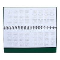 Планинг датированный 2024 года, 294 х 142 мм, 64 листа, на гребне, Attomex.Orion, твёрдая обложка бумвинил, блок 70 г/м2, зелёный