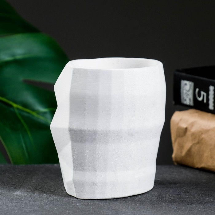 Кашпо - органайзер Кашпо - органайзер "Геометрическая голова" белое, 0,15 л / 9х9х7,5см