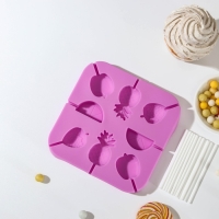 Форма для леденцов Доляна «Тропики», силикон, 13,5×13,5×1,2 см, 8 ячеек, с палочками, цвет МИКС Форма для леденцов Доляна «Тропики», силикон, 13,5×13,5×1,2 см, 8 ячеек, с палочками, цвет МИКС