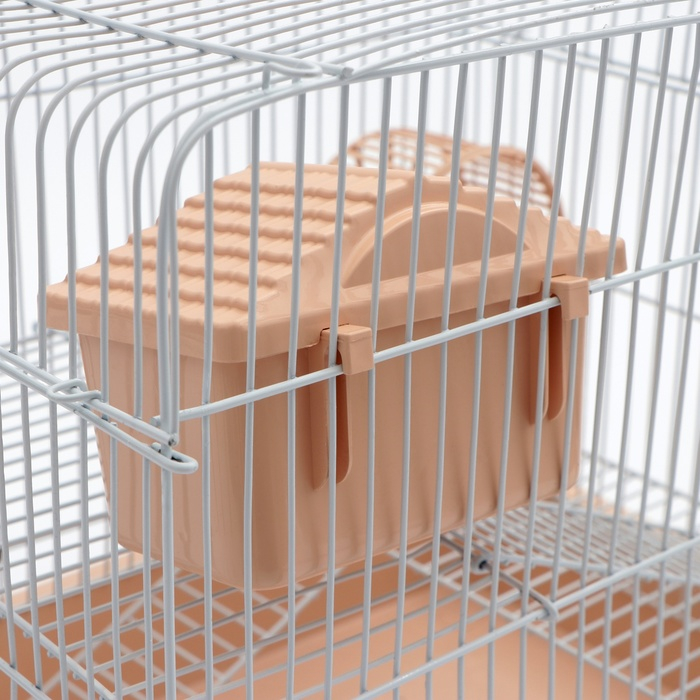 Клетка для грызунов Клетка для грызунов "Пижон" №3, с 2-я этажами, укомплектованная, 33 х 24 х 28 см, бежевая