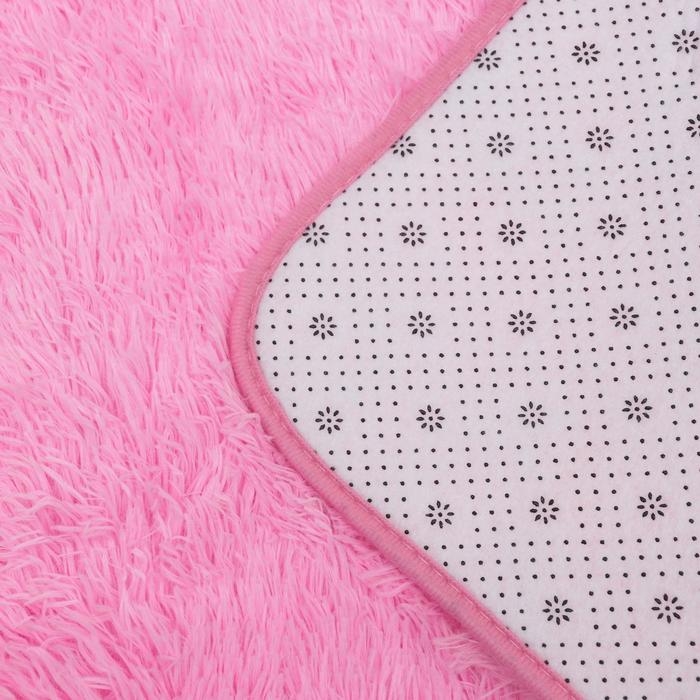 Коврик для ванной и туалета Доляна «Пушистик», 50×80 см, цвет розовый Коврик для ванной и туалета Доляна «Пушистик», 50×80 см, цвет розовый