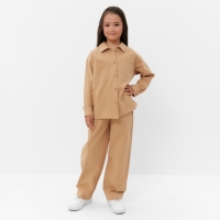 Костюм (рубашка и брюки) детский KAFTAN "Лен", размер 30 (98-104 см) бежевый