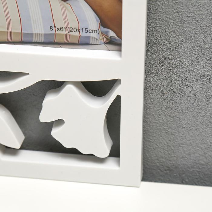 Фоторамка пластик на 4 фото 6,5x9, 10x15, 20x15 см Фоторамка пластик на 4 фото 6,5x9, 10x15, 20x15 см "Листья" 43x26 см