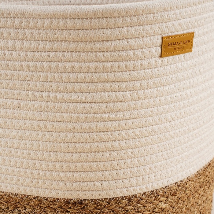 Корзина для белья плетеная круглая SL Home Orden, хлопок, гиацинт, 35&times;40 см